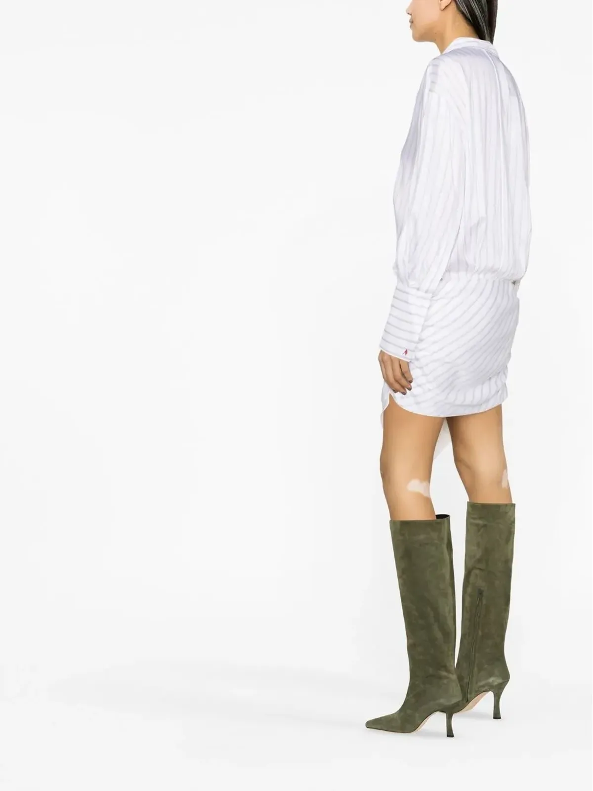 The Attico Hatty striped shirtdress - White - 画像3
