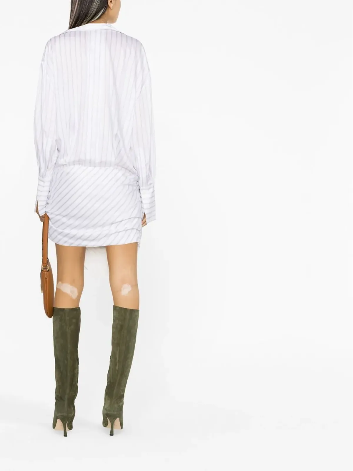 The Attico Hatty striped shirtdress - White - 画像4