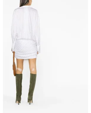 The Attico Hatty striped shirtdress - White - サムネイル4