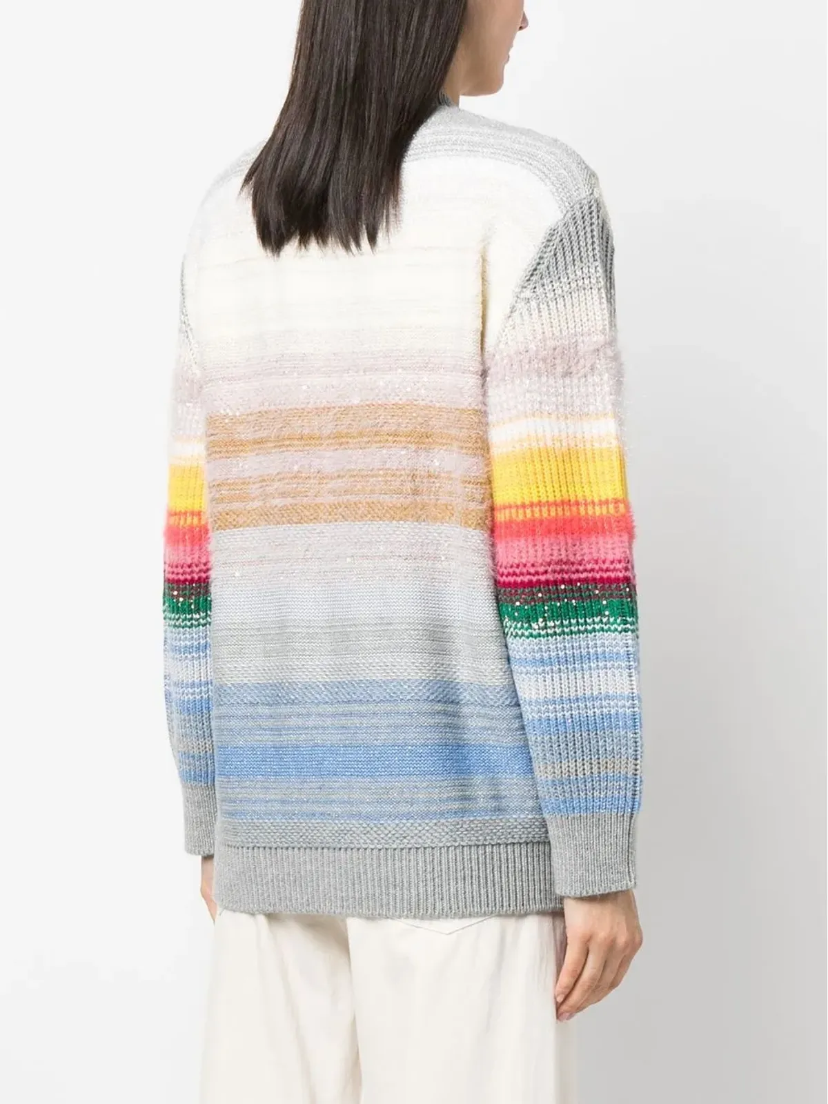 Stella McCartney フェスティブスマイル インターシャニットセーター - 画像4
