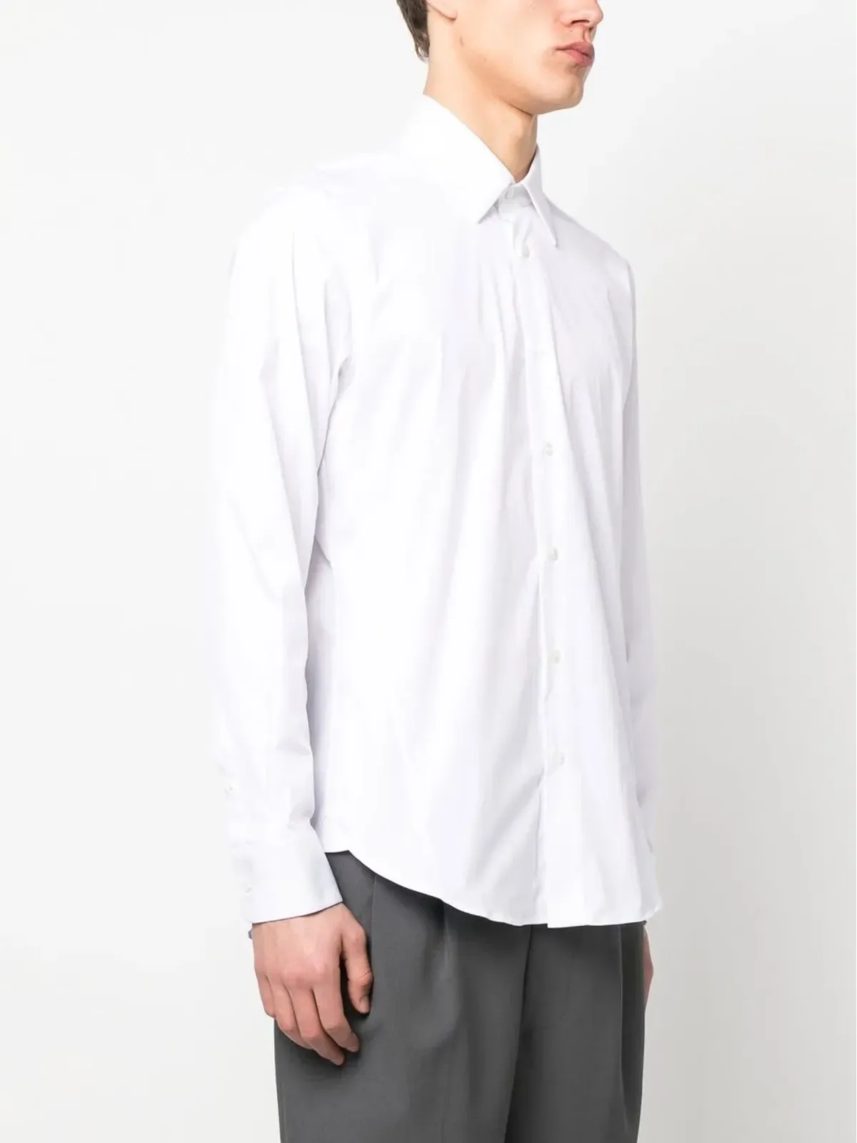 Lanvin 白の長袖スリムカットシャツ - 画像3