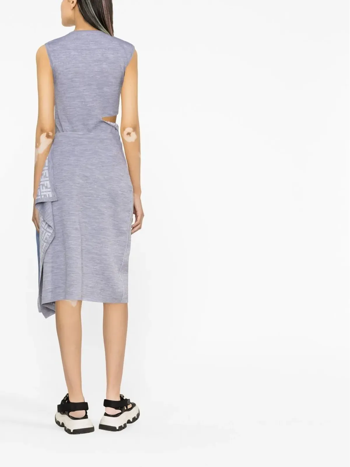 FENDI アシンメトリックニットラップスカート - 画像2