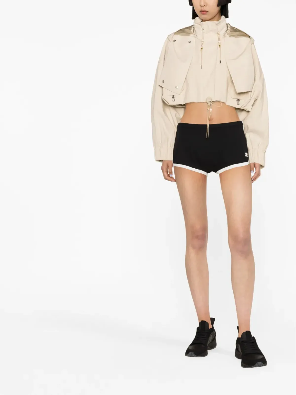 Courrèges コントラストトリム ロゴショーツ - 画像2
