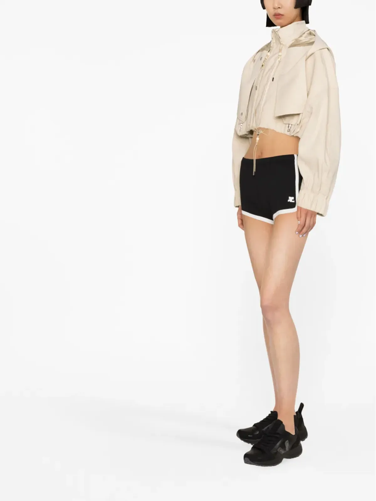 Courrèges コントラストトリム ロゴショーツ - 画像3