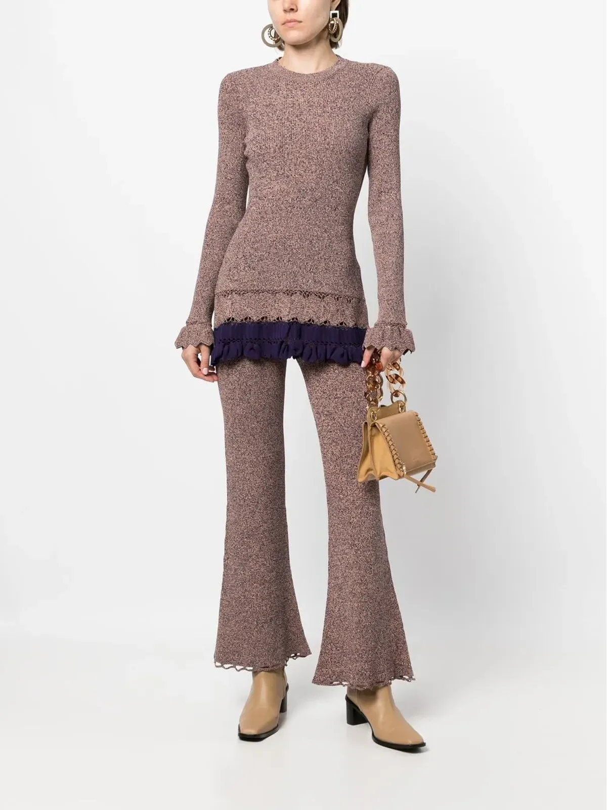 Ulla Johnson ニット地のフレアパンツ - 画像2