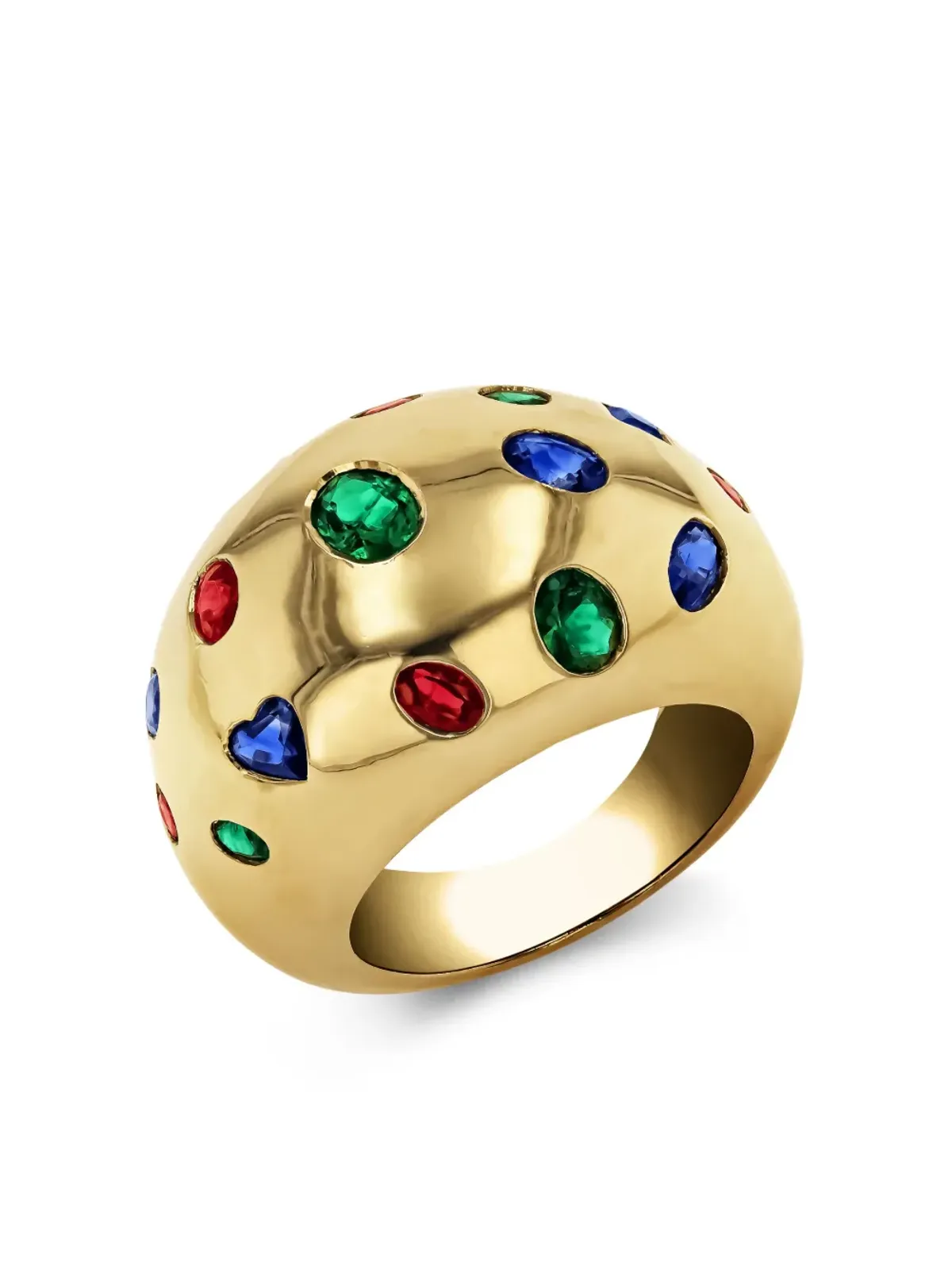 Van Cleef & Arpels Pre-Owned 1990年代 18Kイエローゴールド エメラルド・サファイア・ルビー ボームリング - 画像2