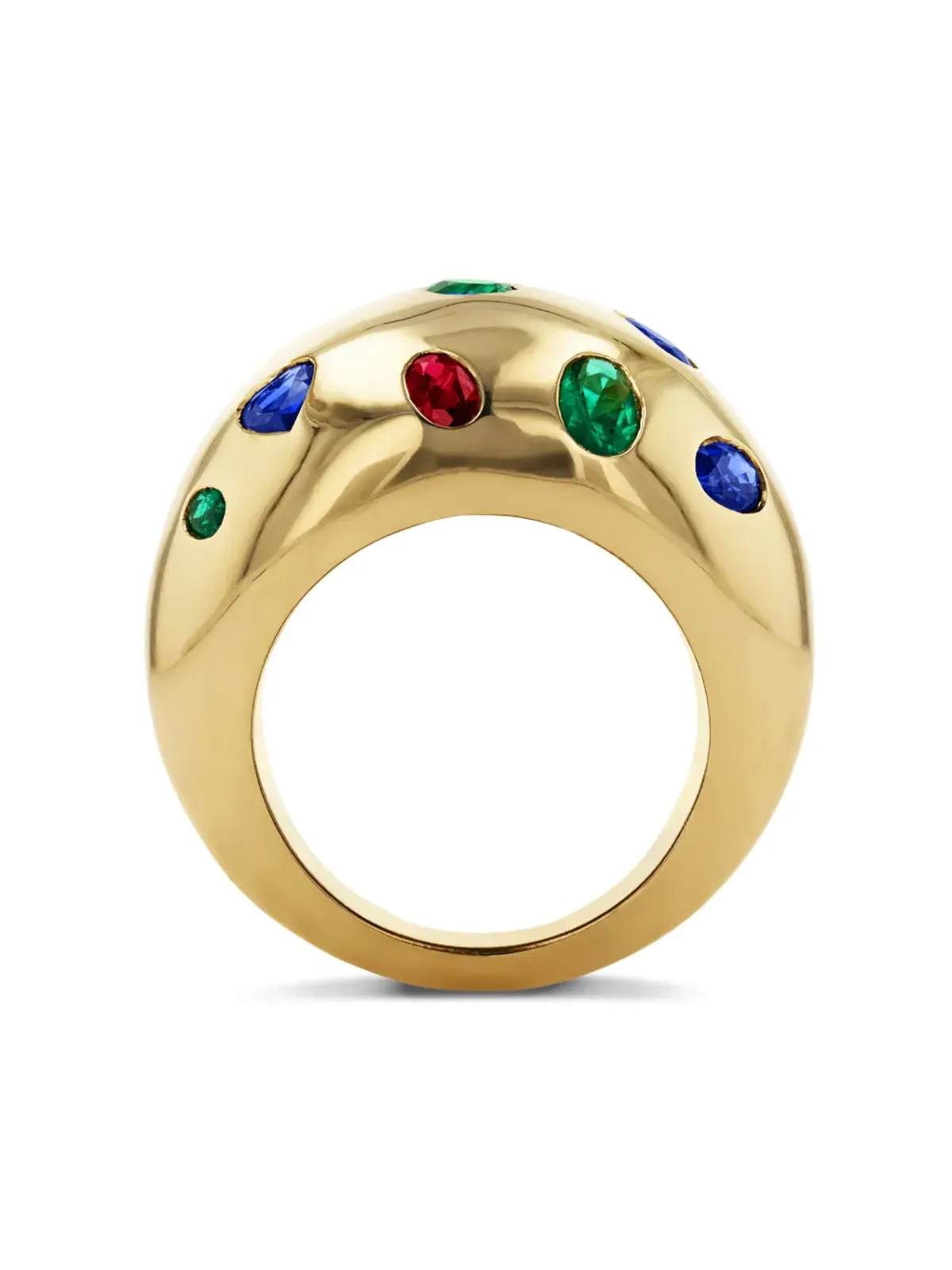 Van Cleef & Arpels Pre-Owned 1990年代 18Kイエローゴールド エメラルド・サファイア・ルビー ボームリング - 画像3
