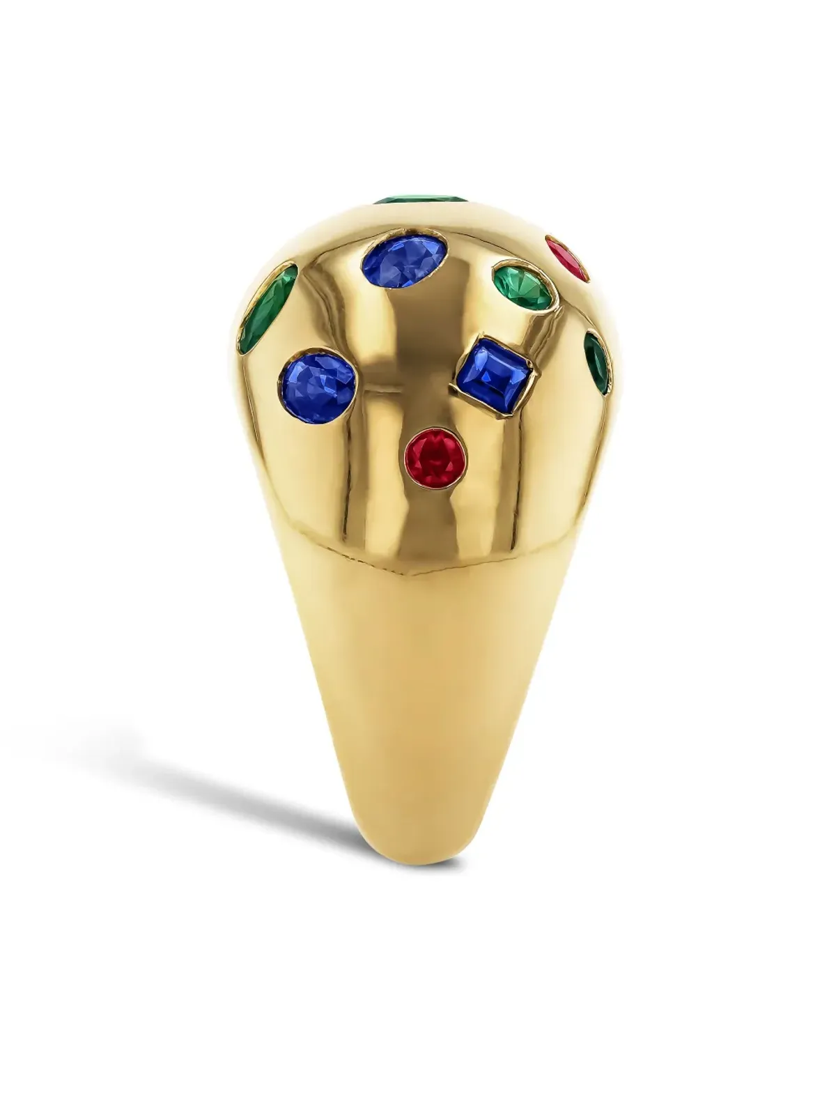 Van Cleef & Arpels Pre-Owned 1990年代 18Kイエローゴールド エメラルド・サファイア・ルビー ボームリング - 画像4