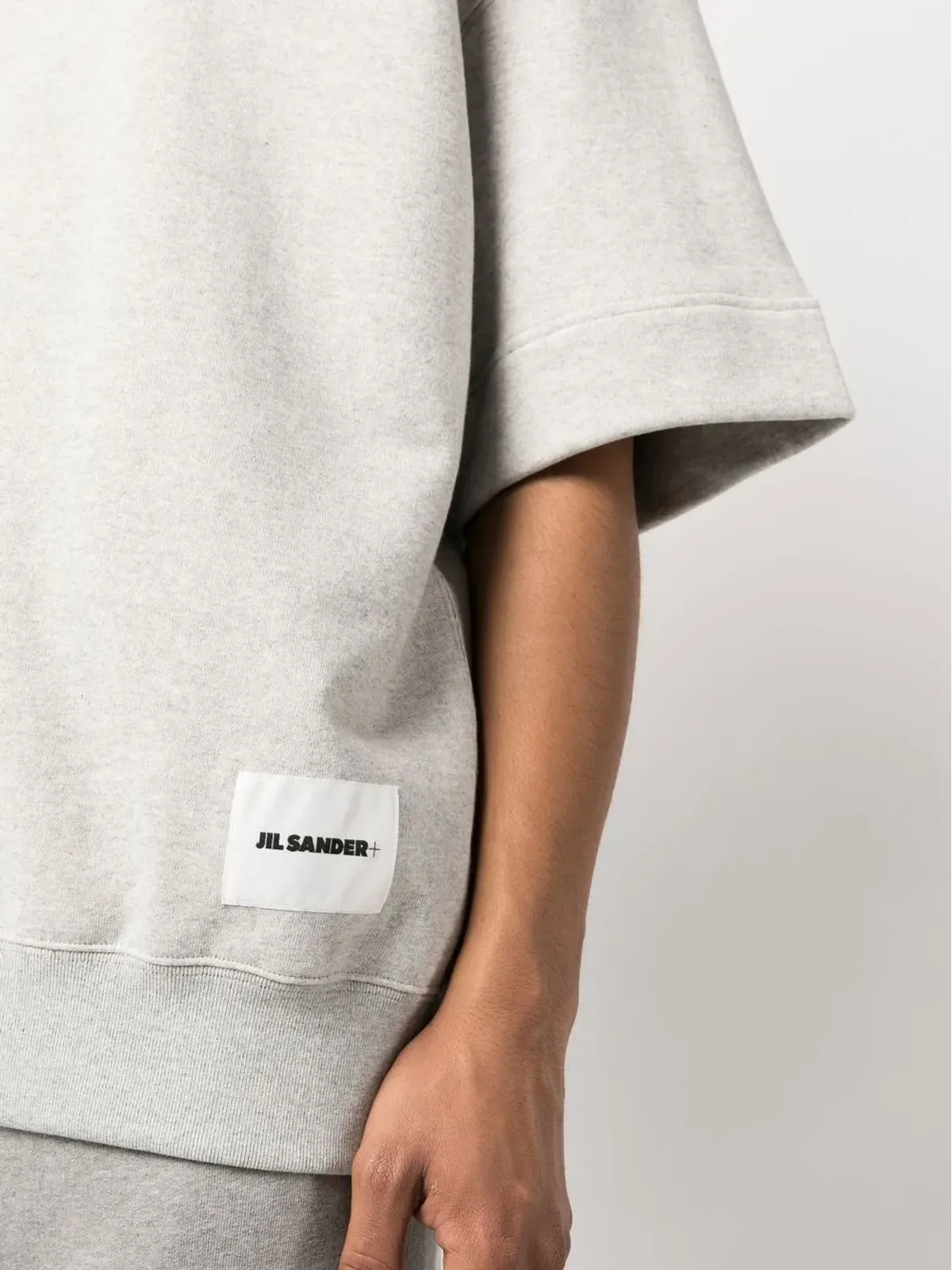 Jil Sander ショートスリーブ コットン スウェットシャツ グレー - 画像5