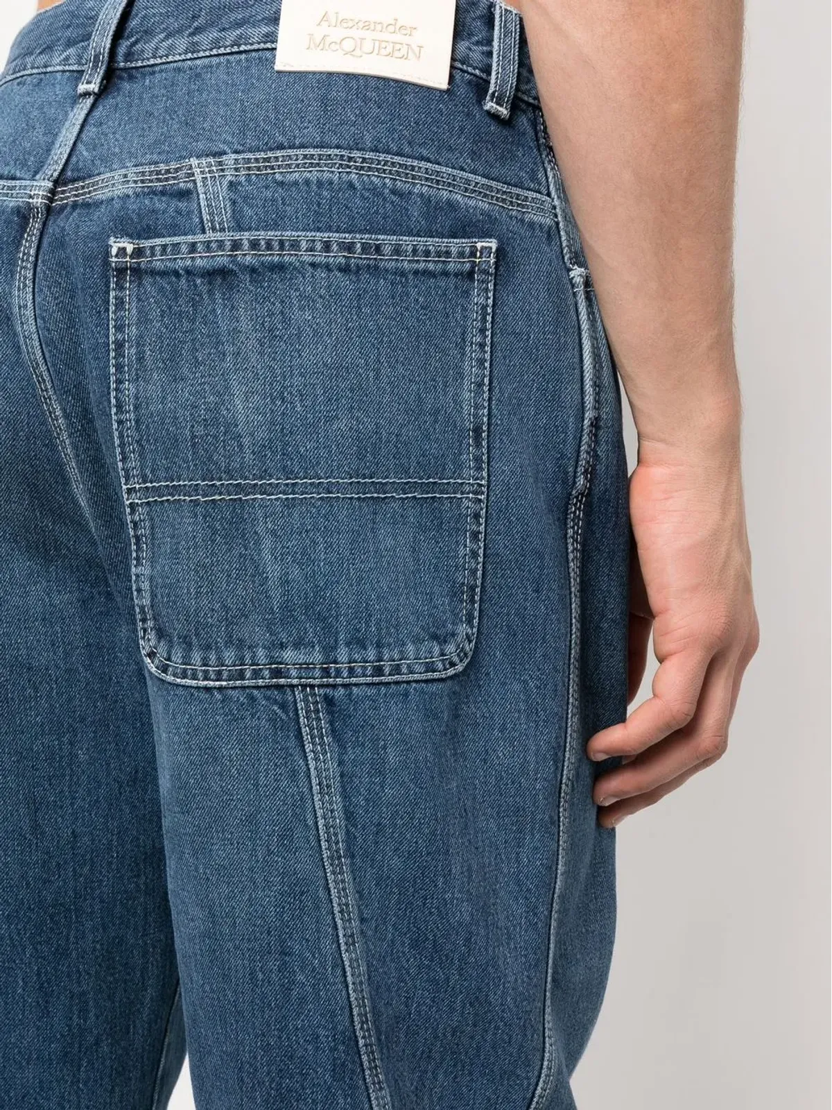 Alexander McQueen ワイドレッグパネルドジーンズ - 画像5