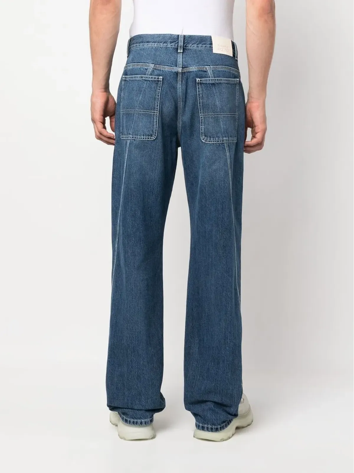 Alexander McQueen ワイドレッグパネルドジーンズ - 画像4