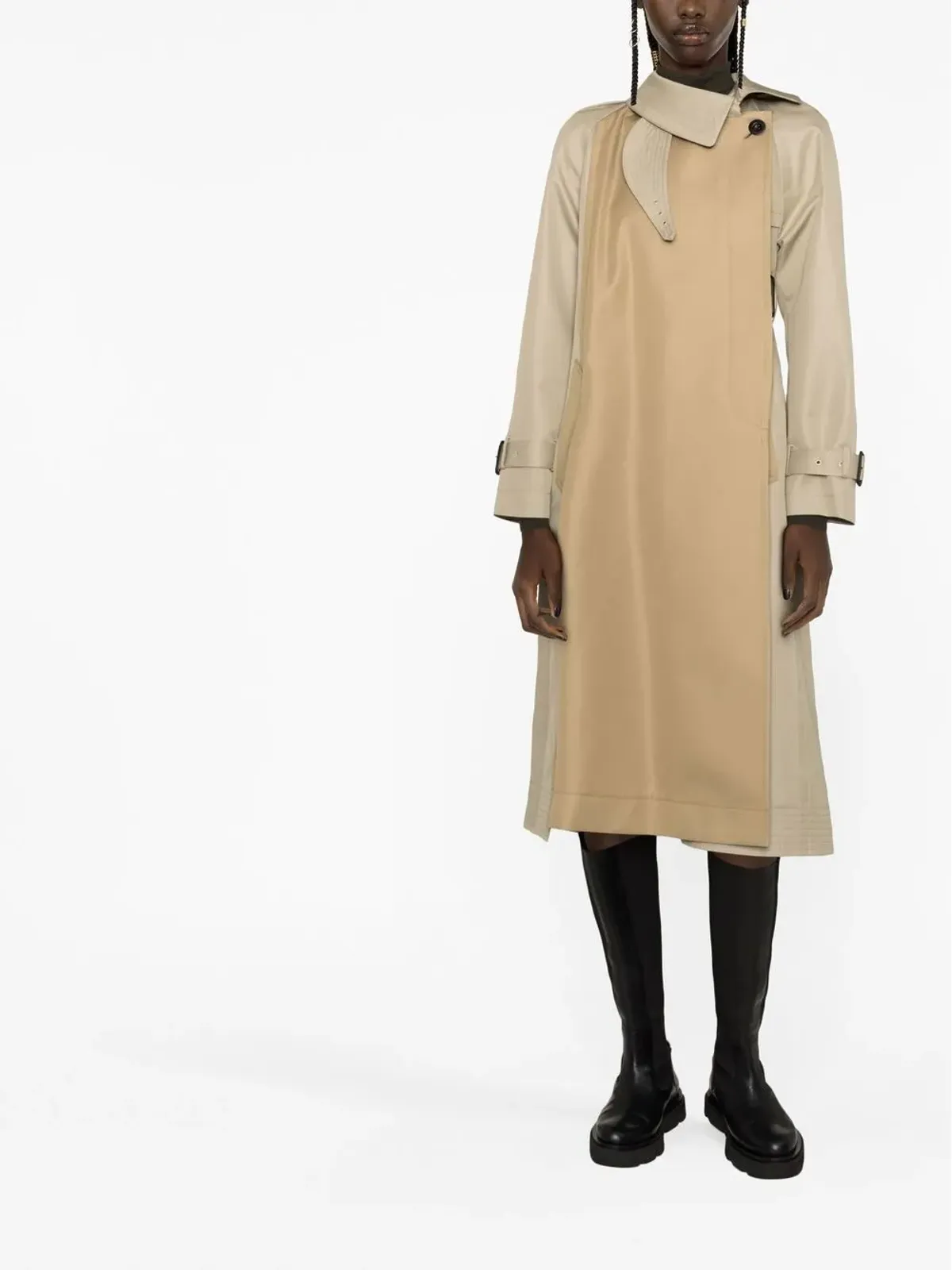 sacai ツートーンボタンコート - 画像2