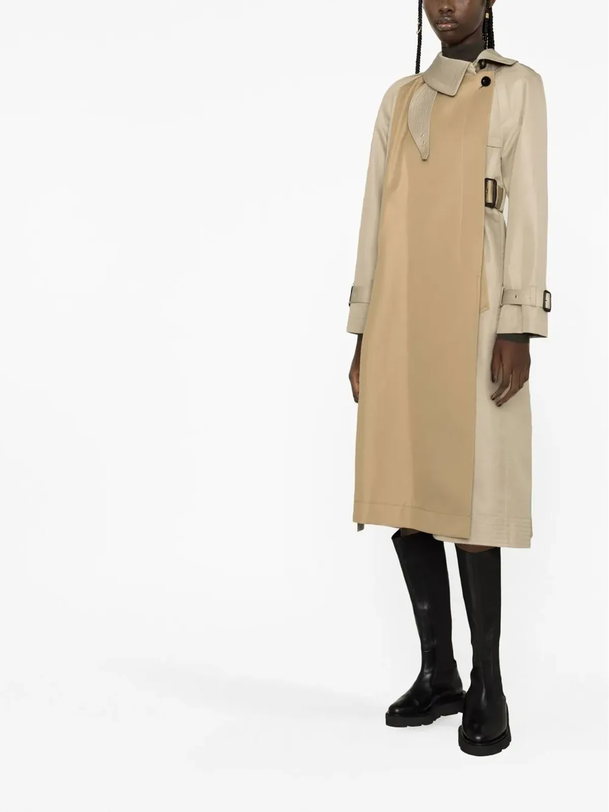 sacai ツートーンボタンコート - 画像3