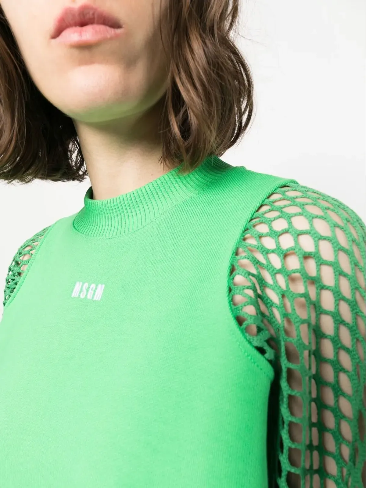 MSGM メッシュディテール クルーネック スウェット - 画像5