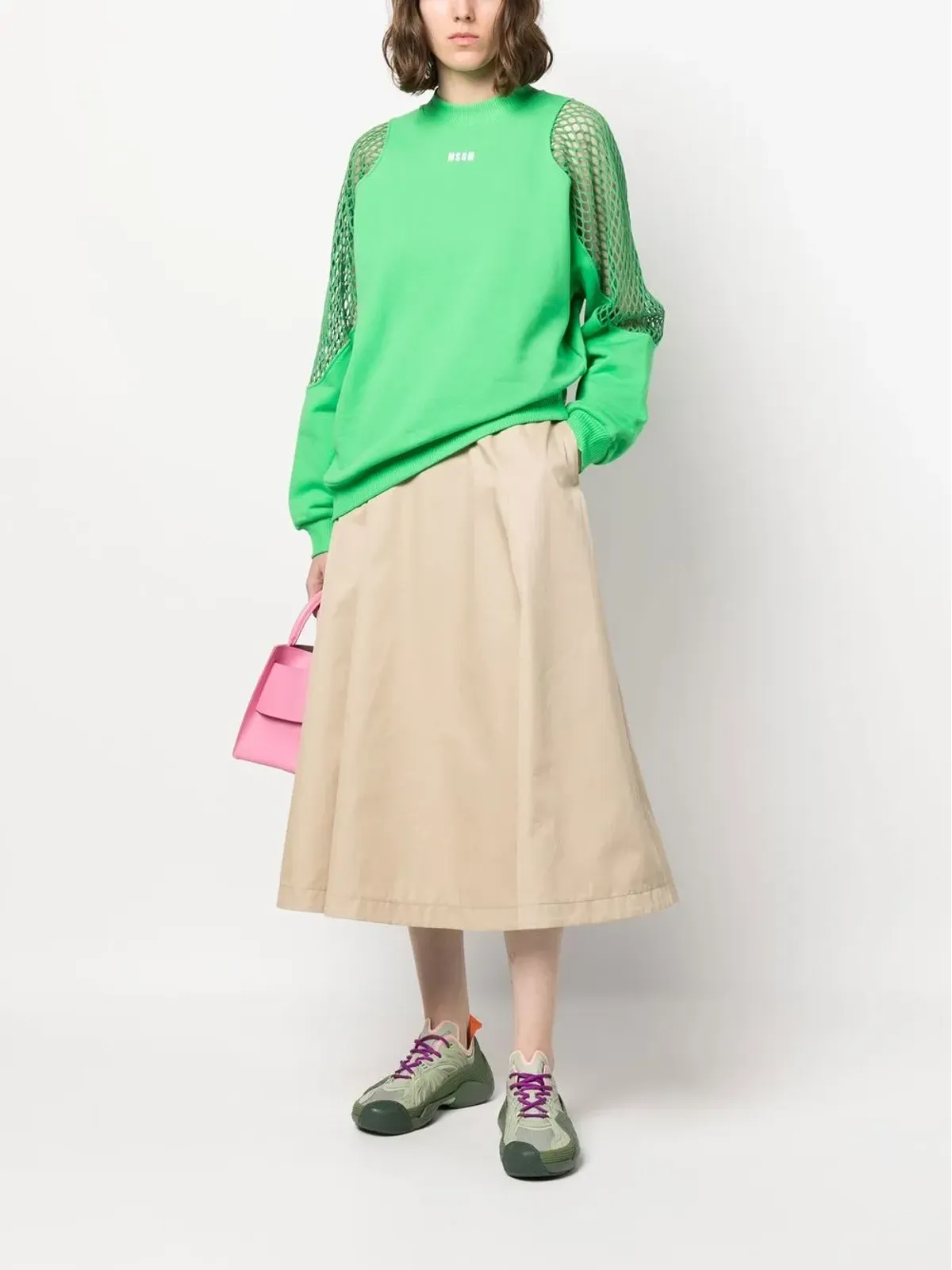 MSGM メッシュディテール クルーネック スウェット - 画像2