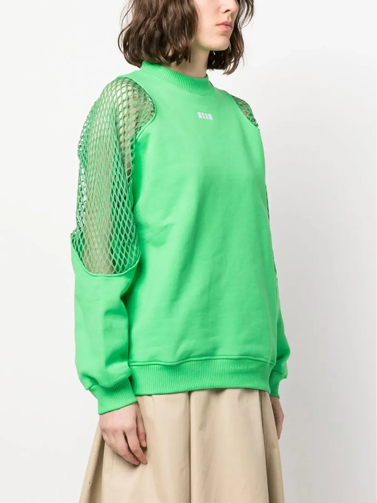 MSGM メッシュディテール クルーネック スウェット - 画像3