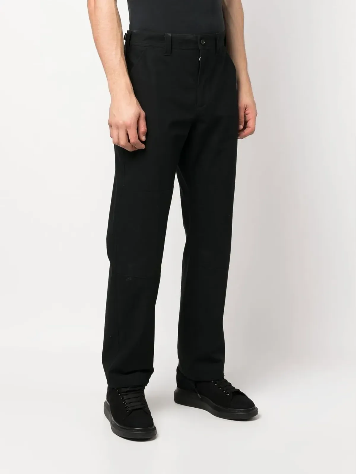Alexander McQueen ドローストリングヘム コットンパンツ - 画像3