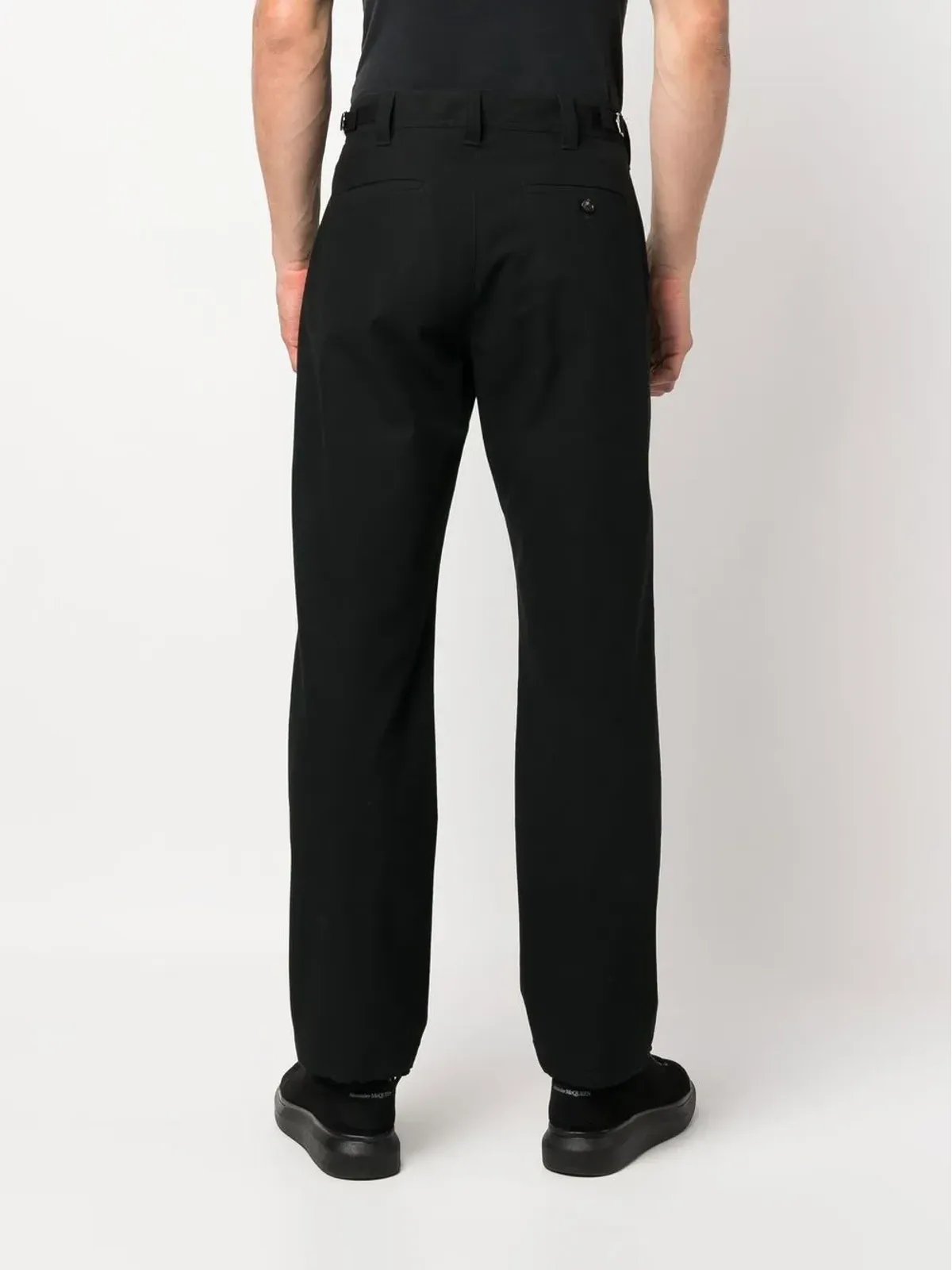 Alexander McQueen ドローストリングヘム コットンパンツ - 画像4