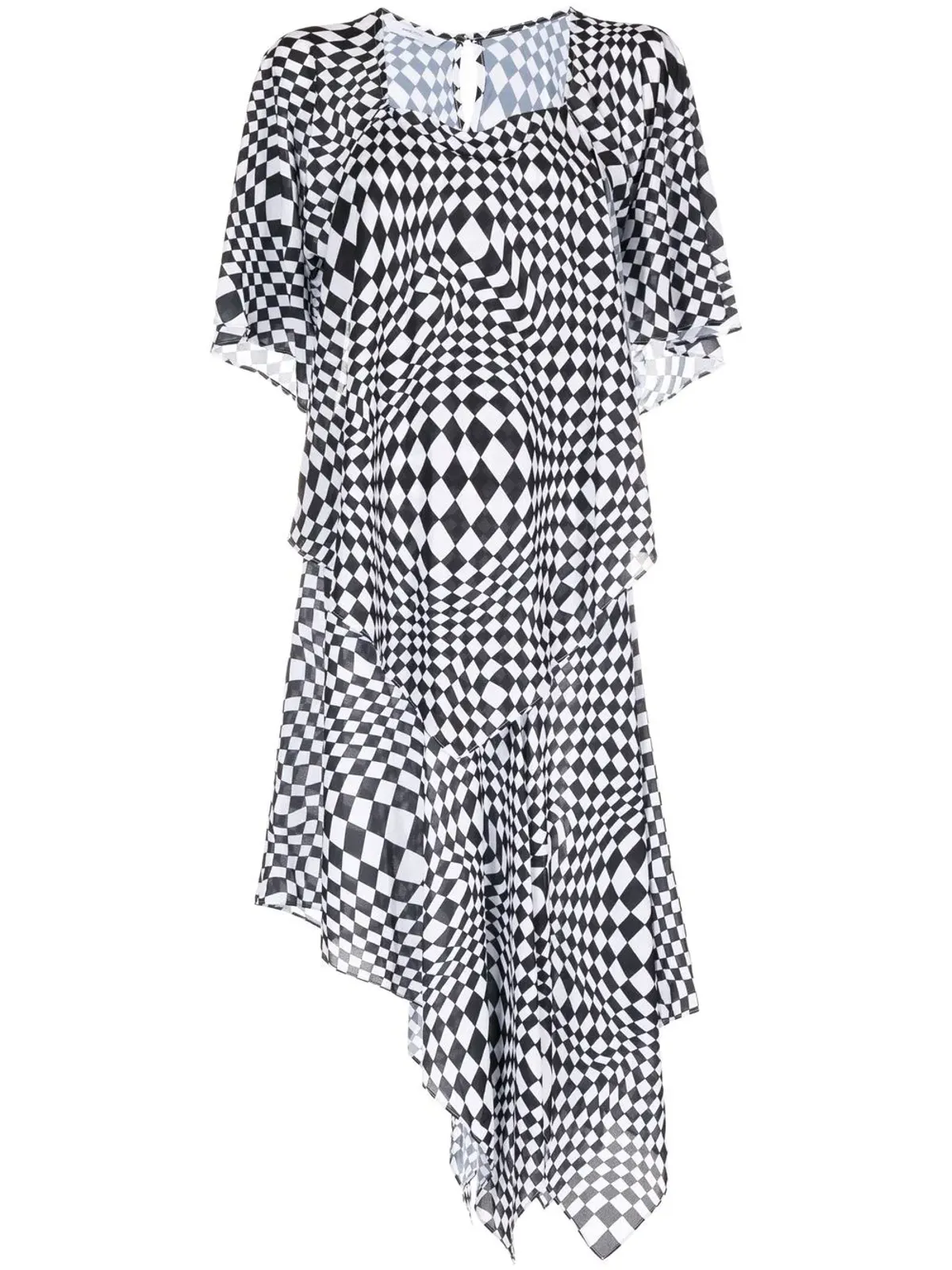 pushBUTTON 幾何学プリント アシンメトリックドレス - 画像1