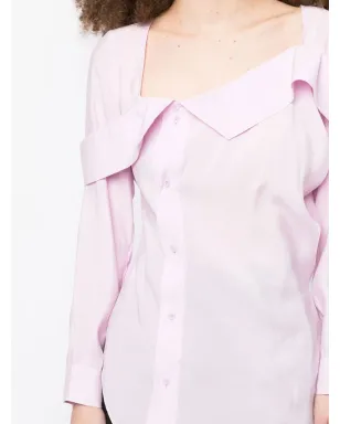pushBUTTON アシンメトリックネック ボタンアップシャツ - サムネイル5