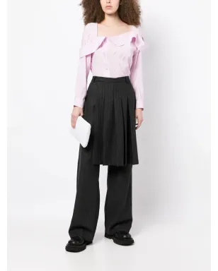 pushBUTTON アシンメトリックネック ボタンアップシャツ - サムネイル2