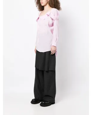 pushBUTTON アシンメトリックネック ボタンアップシャツ - サムネイル3