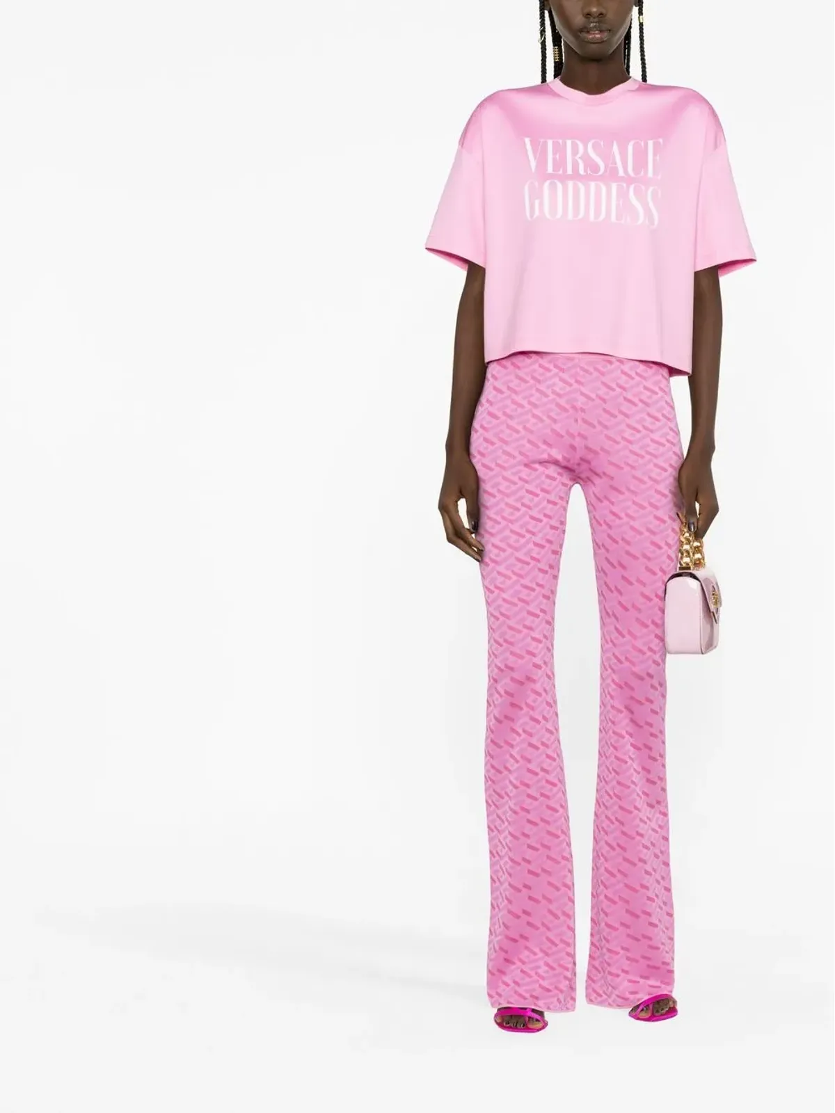 Versace ラ・グレカ ジャカード フレアパンツ - 画像2