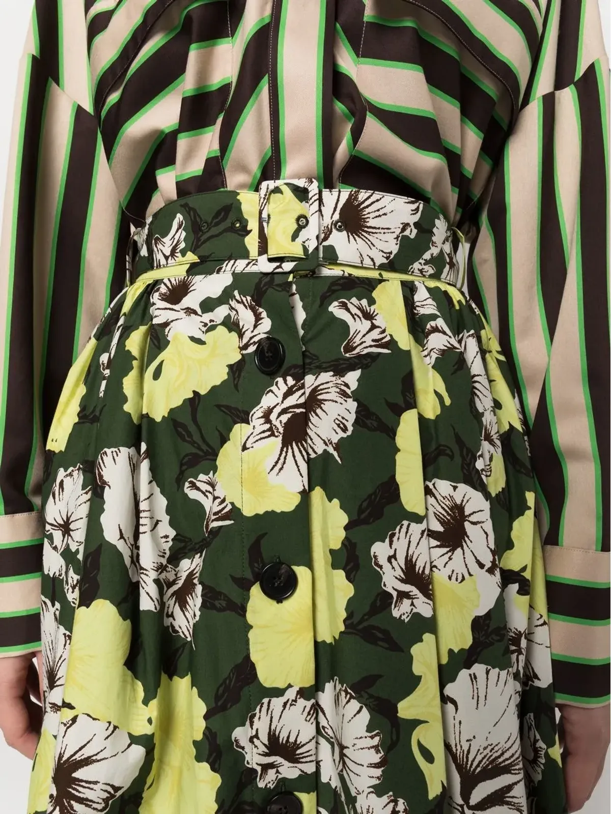 MSGM ハイビスカス迷彩プリント スカート - 画像5