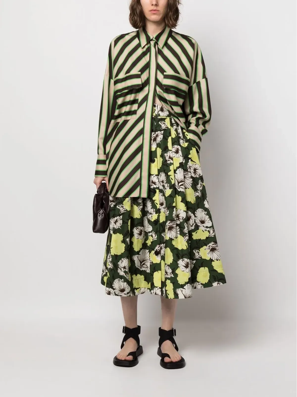 MSGM ハイビスカス迷彩プリント スカート - 画像2