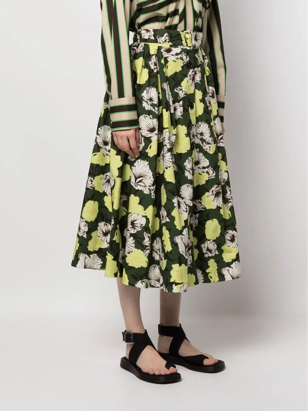 MSGM ハイビスカス迷彩プリント スカート - 画像3