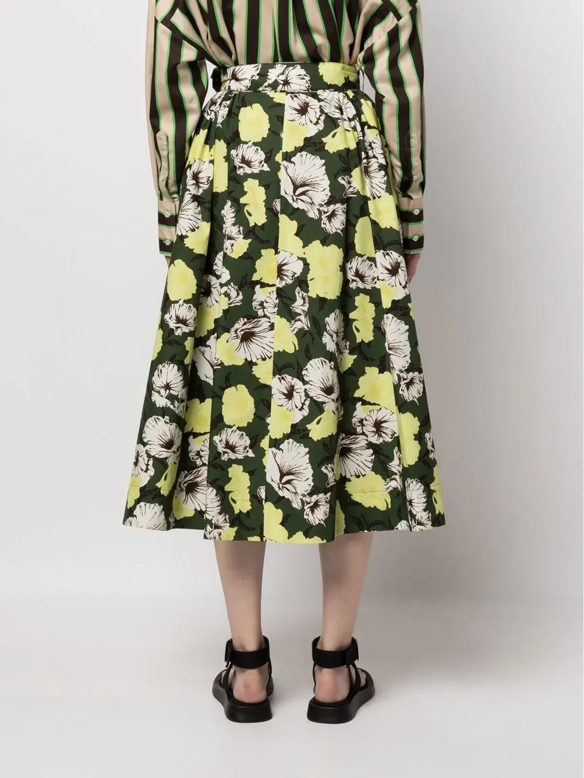 MSGM ハイビスカス迷彩プリント スカート - 画像4