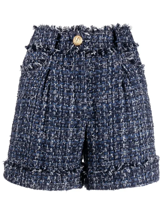 BALMAIN Balmain ハイウエスト ツイード ショーツの商品画像