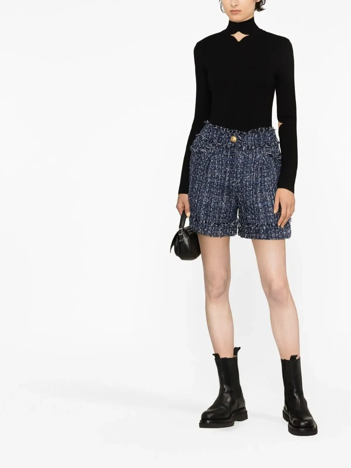 Balmain ハイウエスト ツイード ショーツ - 画像2