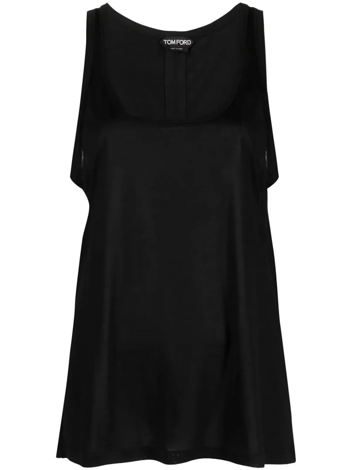 TOM FORD ロゴパッチ付きシルク タンクトップ - ブラック - 画像1