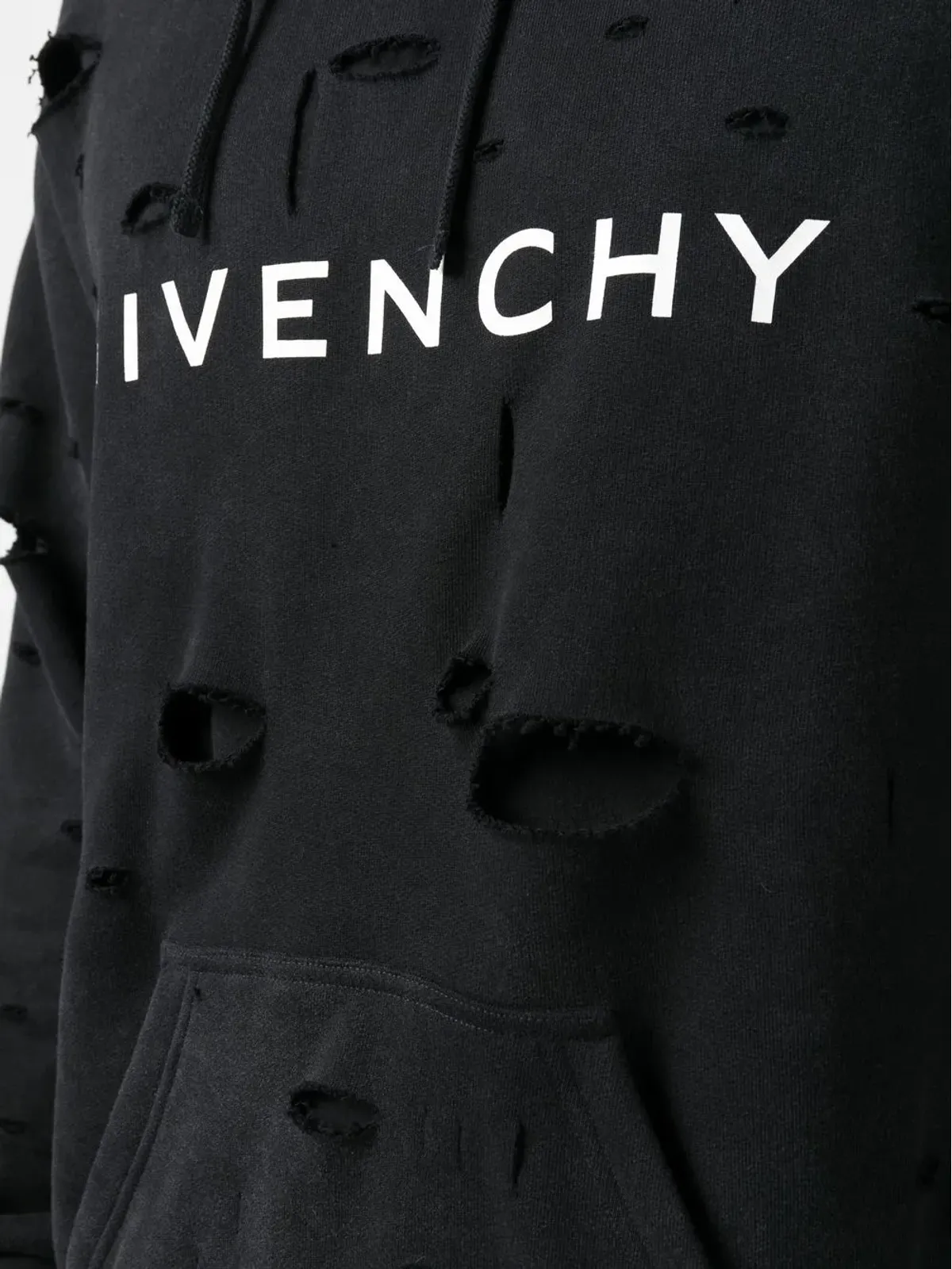 Givenchy ダメージ風ドローストリング付きフーディー - 画像5