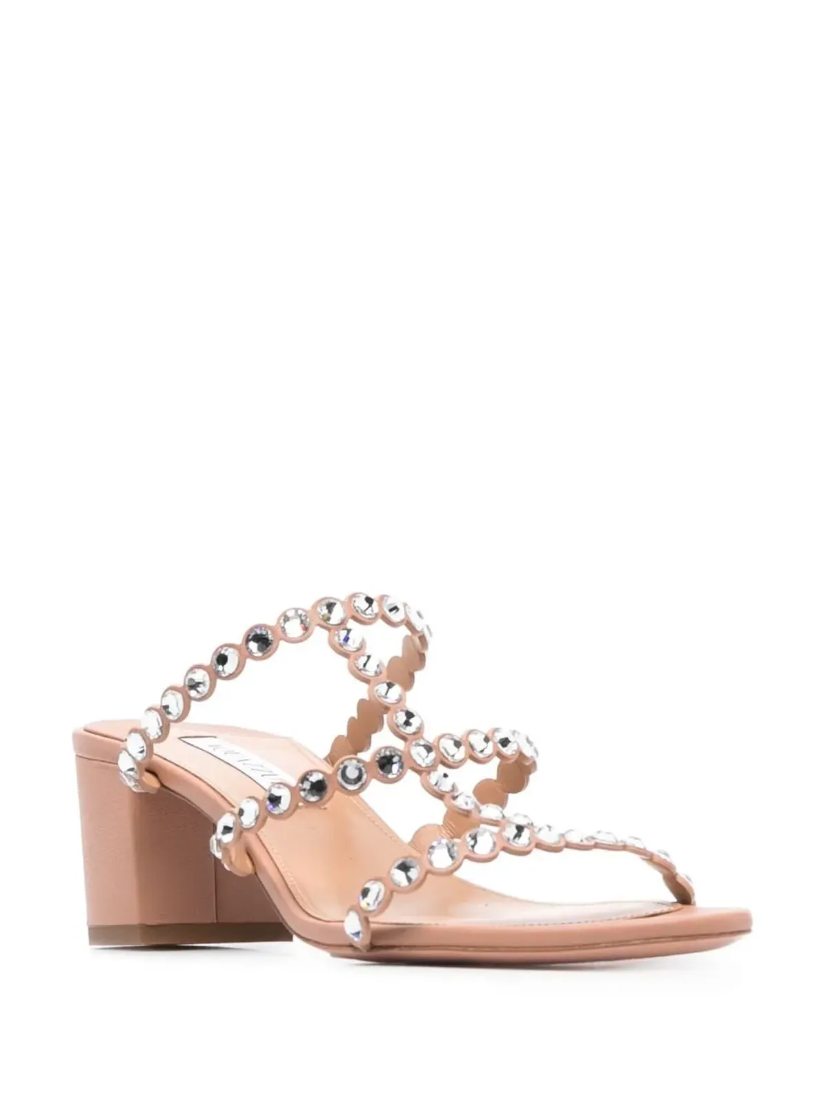 Aquazzura クリスタル装飾オープントゥサンダル - 画像2
