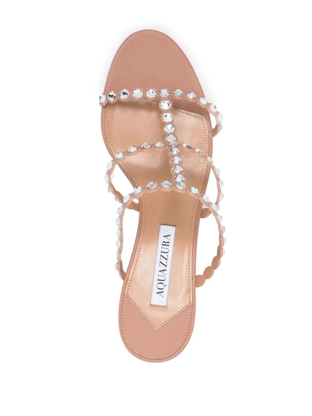 Aquazzura クリスタル装飾オープントゥサンダル - 画像4