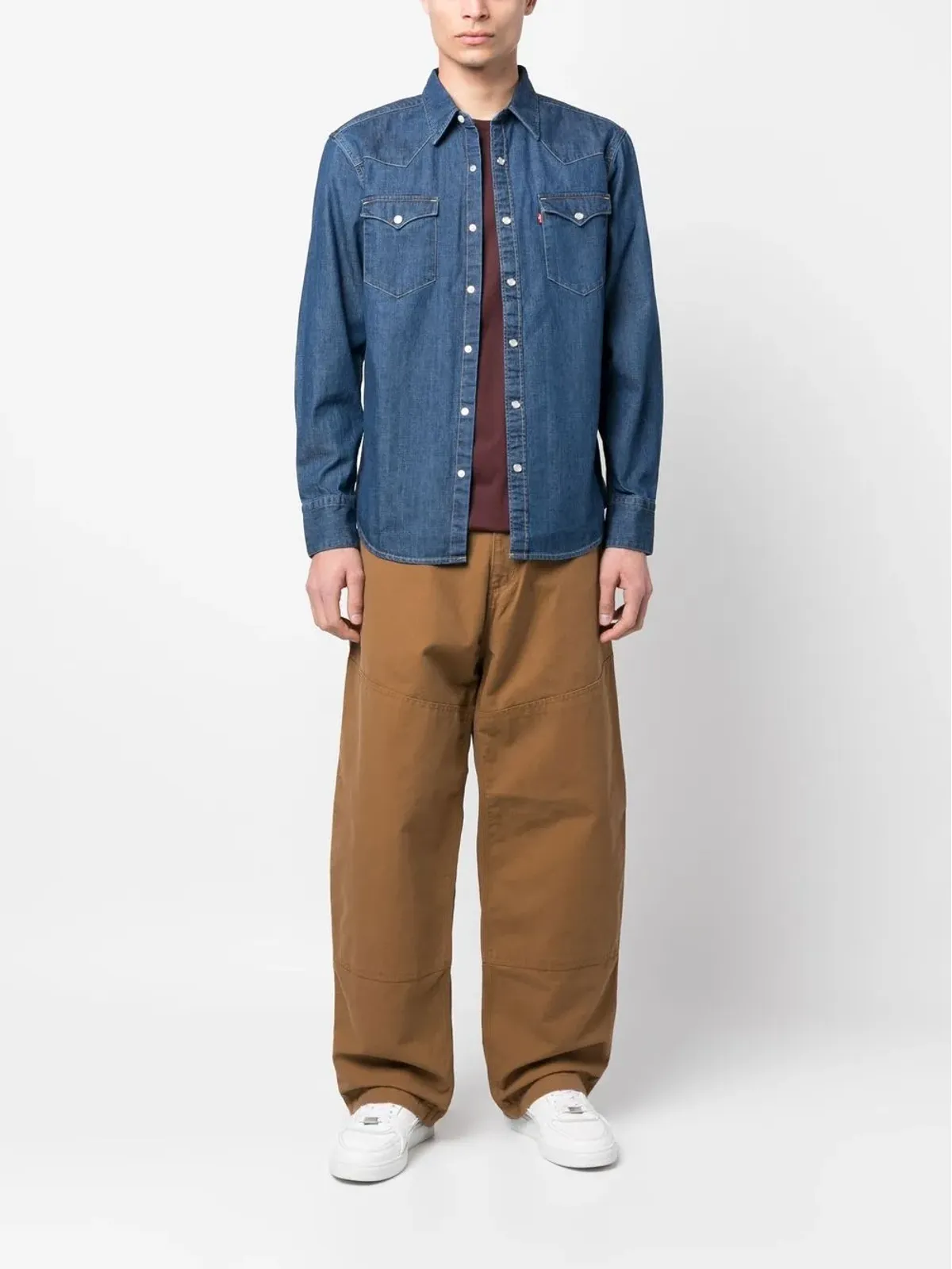 Levi's 長袖デニムシャツ ブルー - 画像2