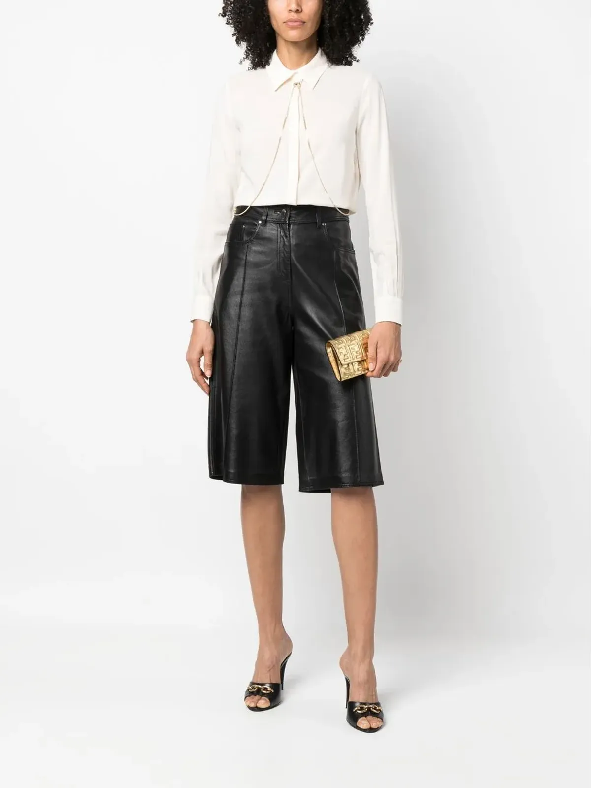 Elisabetta Franchi ボディーチェーン長袖シャツ - 画像2