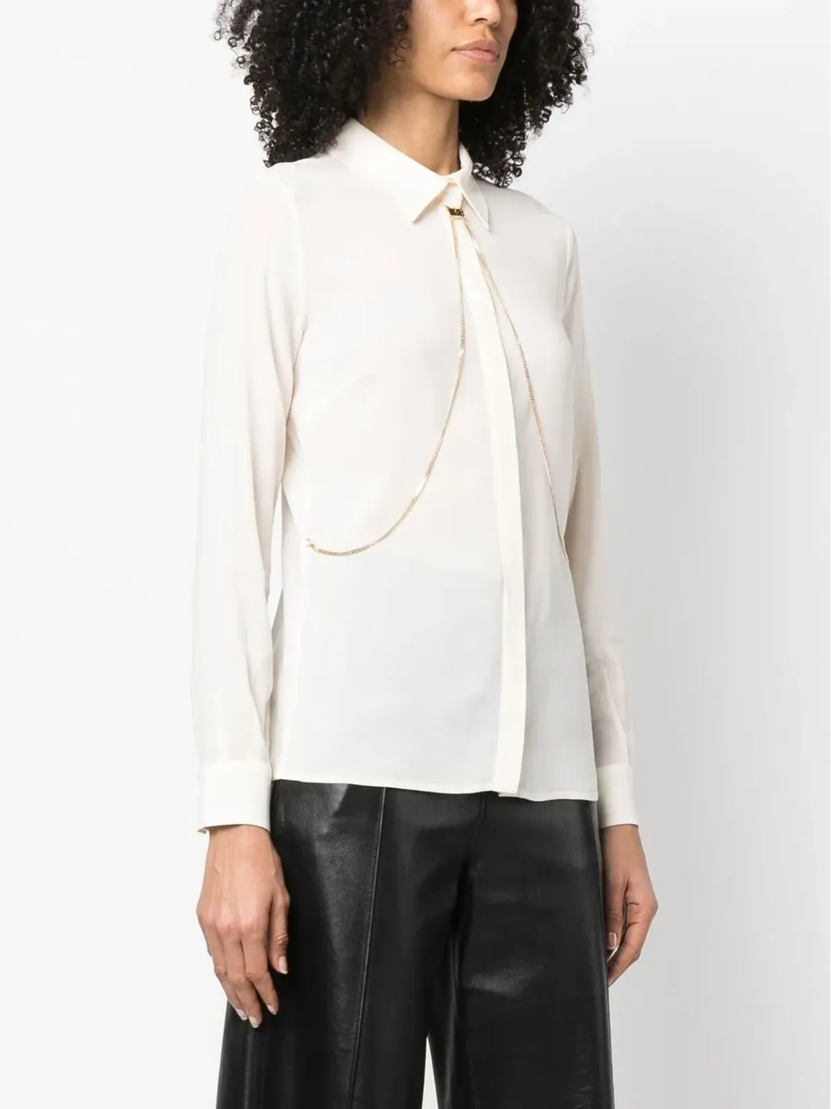 Elisabetta Franchi ボディーチェーン長袖シャツ - 画像3