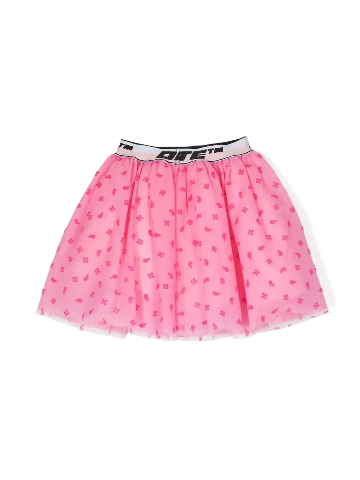 Off-White Kids ロゴ入りウエストバンド フレアミニスカート - 画像2
