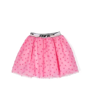 Off-White Kids ロゴ入りウエストバンド フレアミニスカート - サムネイル2
