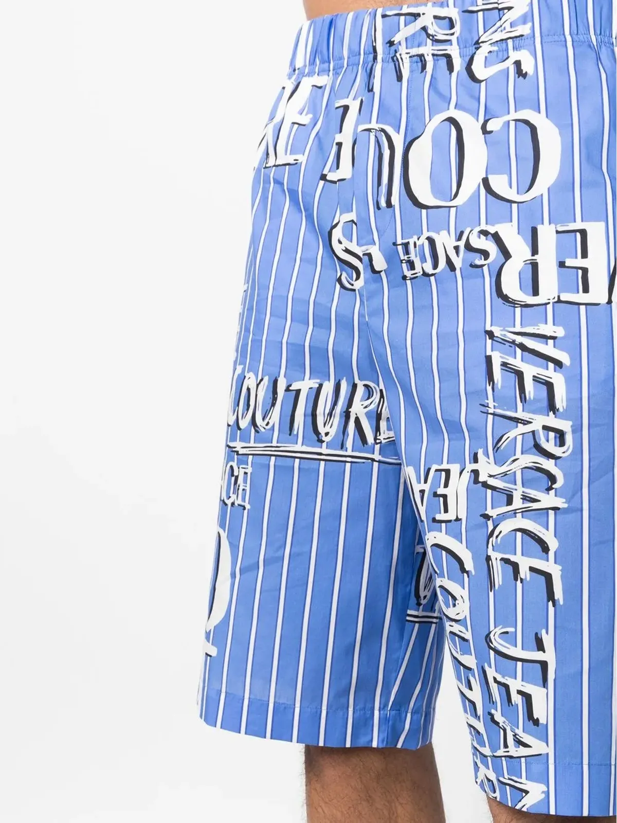 Versace Jeans Couture ロゴプリント コットンショーツ ブルー - 画像5