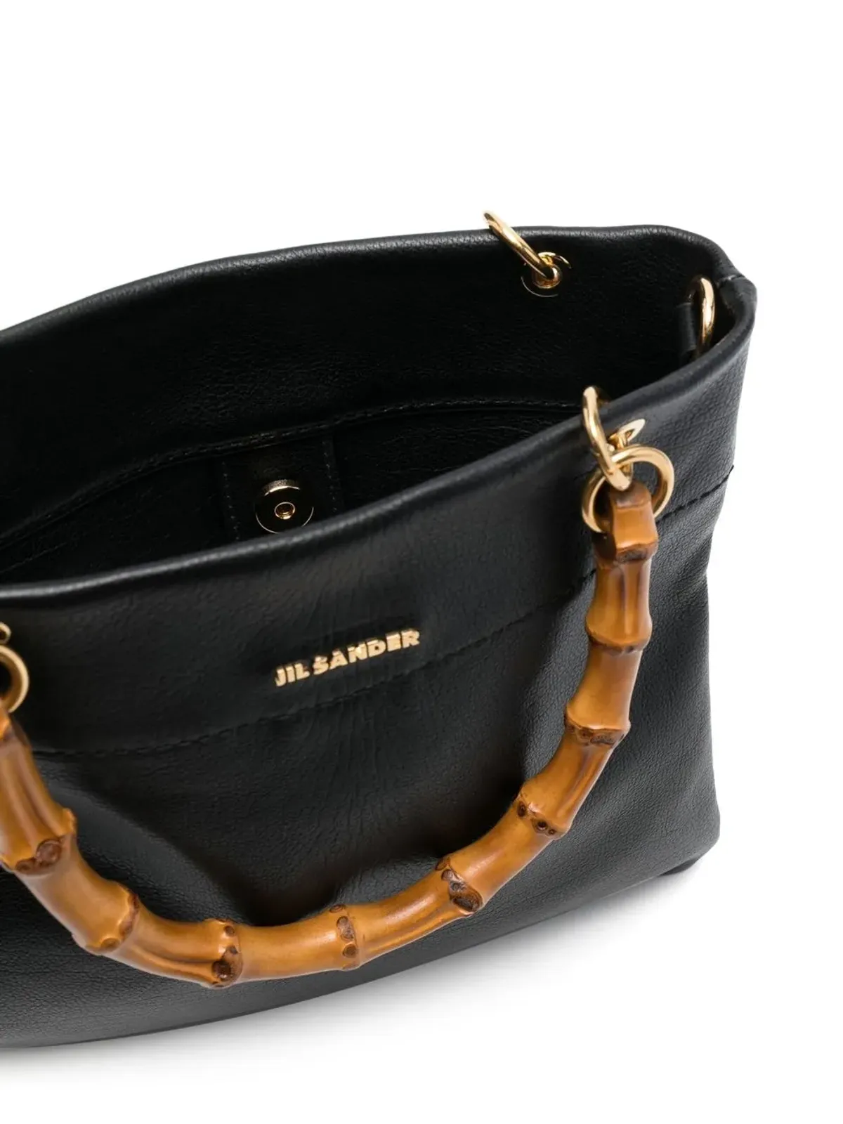 Jil Sander ロゴプレート付きレザートートバッグ - 画像5