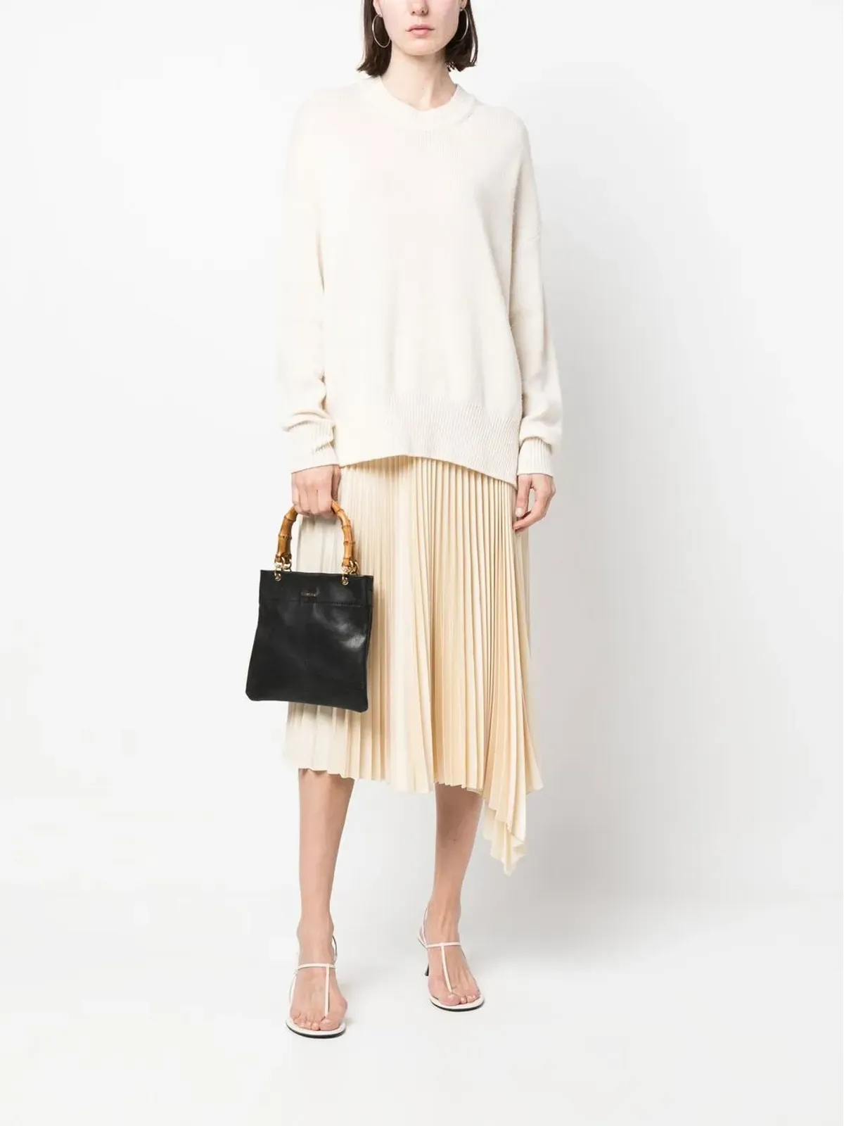 Jil Sander ロゴプレート付きレザートートバッグ - 画像2
