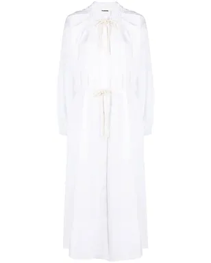 Jil Sander ドローストリングコットンシャツドレス - ホワイト - サムネイル1
