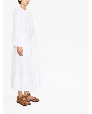 Jil Sander ドローストリングコットンシャツドレス - ホワイト - サムネイル3