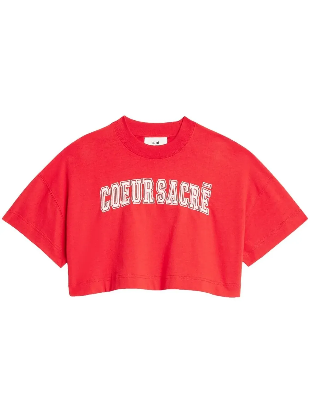 AMI Paris コエール・サクレ クロップドTシャツ - レッド - 画像1