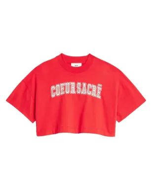AMI Paris コエール・サクレ クロップドTシャツ - レッド - サムネイル1