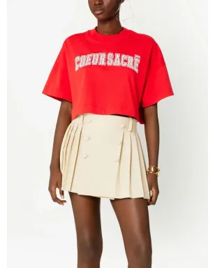 AMI Paris コエール・サクレ クロップドTシャツ - レッド - サムネイル3